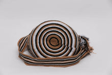 Load image into Gallery viewer, Mochila Coffee Lite Multicolor Cotton Blend Hobo Bag Bottom
