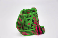 Load image into Gallery viewer, Mochila Emerald Multicolor Cotton Blend Hobo Bag Front
