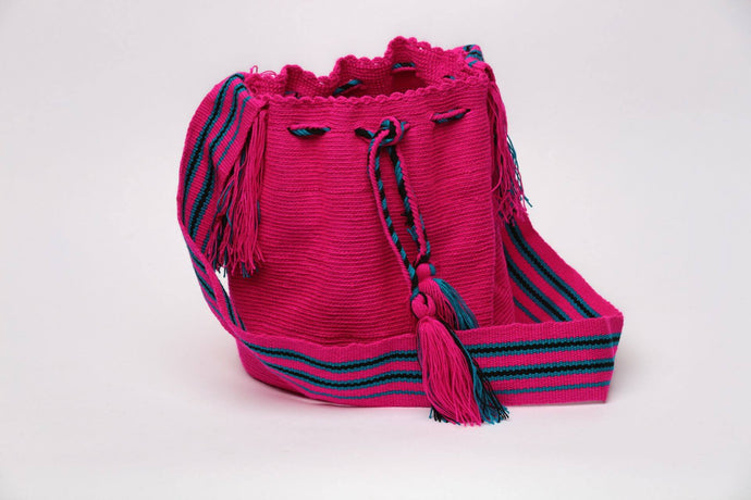 Mochila Fucsia Cotton Blend Hobo Bag Front