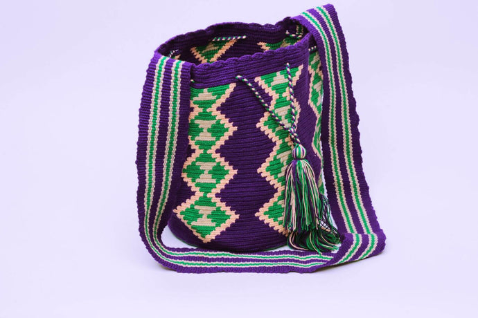 Mochila Grape Multicolor Cotton Blend Hobo Bag Front