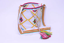 Load image into Gallery viewer, Mochila Snow White Multicolor Cotton Blend Hobo Bag Front
