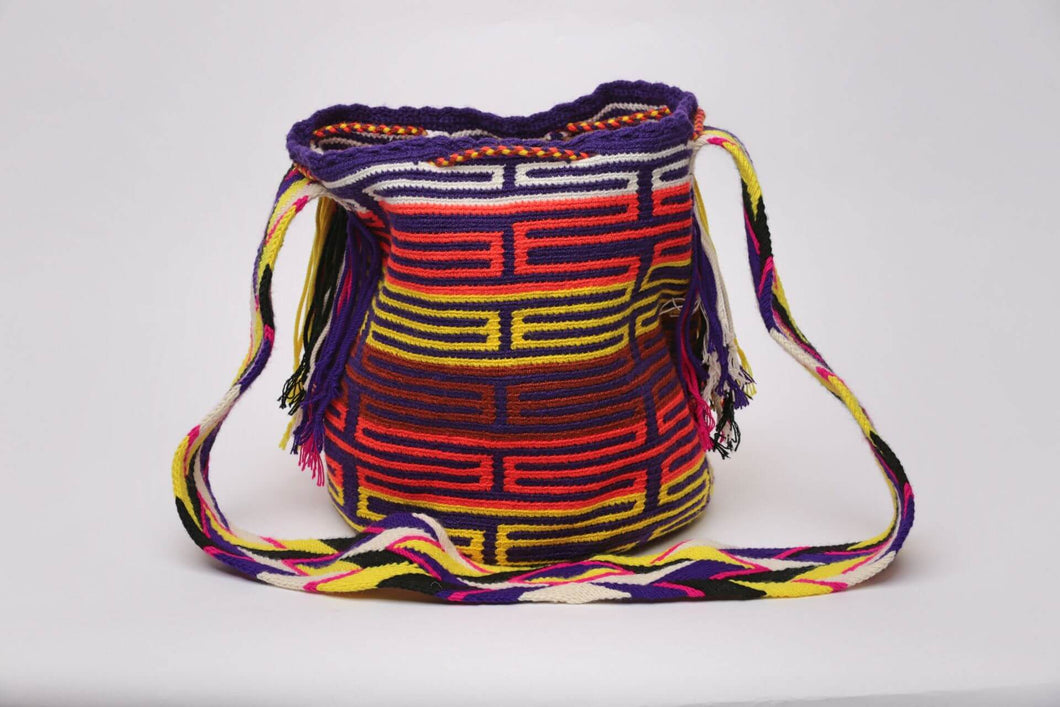 Mochila Sundown Multicolor Cotton Blend Hobo Bag Front