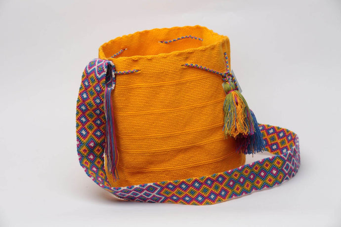 Sunshine Mochila Multicolor Cotton Blend Hobo Bag Front