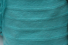 Load image into Gallery viewer, Mochila Turquoise Black Cotton Blend Hobo Bag Detail
